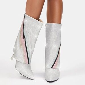 Azalea Wang- Ziggy Silver Boots
